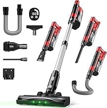 ZEXAPE Cordless Vacuum Cleaner for Milwaukee M18 Battery, 7-in-1 Lightweight Stick Vacuum with HEPA Filter, 35KPA Suction, 350W Brushless Motor, 3 Modes for Floor, Carpet, Car(Battery Not Included)