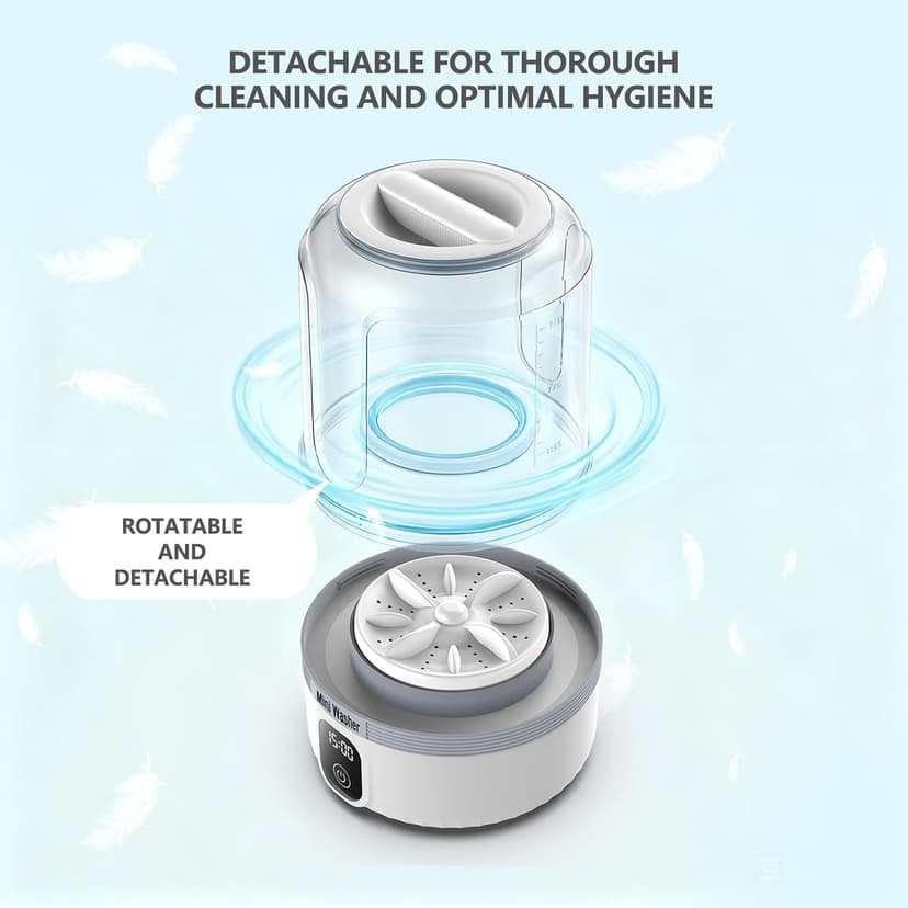 Underwear Washing Machine,Upgrade Mini Washer Deeply Cleans Small Laundry Items, Socks, Underwear, Baby Clothes,Portable Washing Machine is Suitable for, Apartments, Hotels, Travel, And Camping White