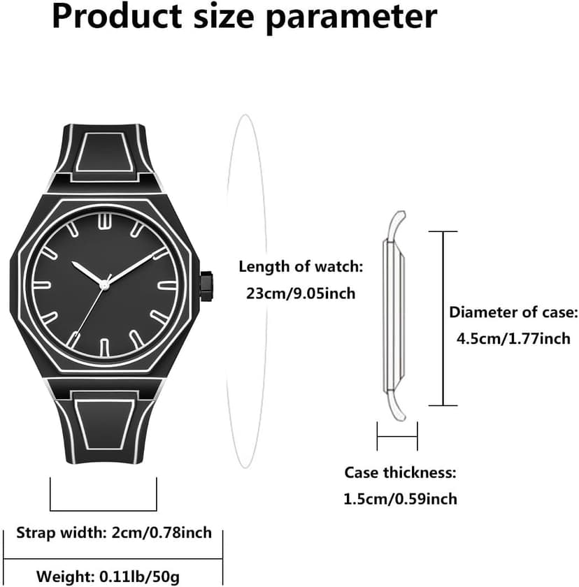 GORBEN Creative Sketch Watch Sports Fashion Quartz Minimalist Black and White Anime Series Watch