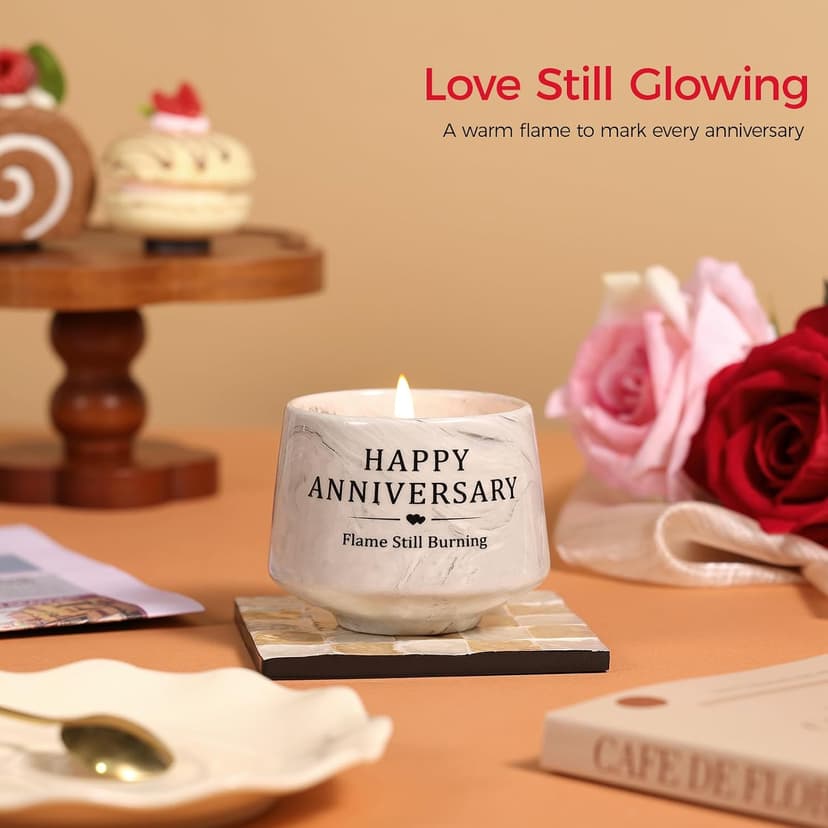Happy Anniversary Candle – Aniversario Gifts for Couple,Women,Men 6oz Lavender Scented Candle,Anniversary Romantic Gifts for Him & Her B0G4GGC4Y6