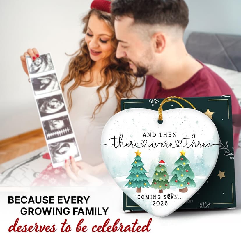 Pregnancy Ornament, Unique Pregnancy Gifts for Expecting 2026, Thoughtful Pregnant Ornaments for Mom Dad Wife Husband, Adorable Christmas Ornaments for Tree Decorations