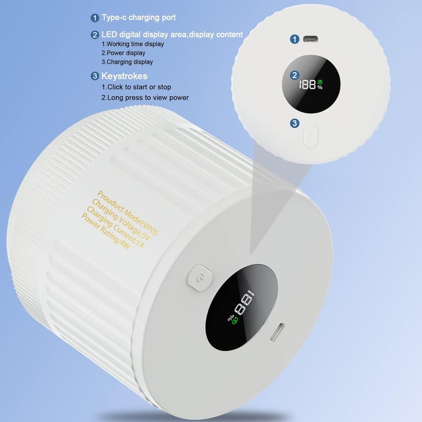 Electric Mason Jar Vacuum Sealer Kit for Wide Mouth and Regular Mouth Mason Jar - White