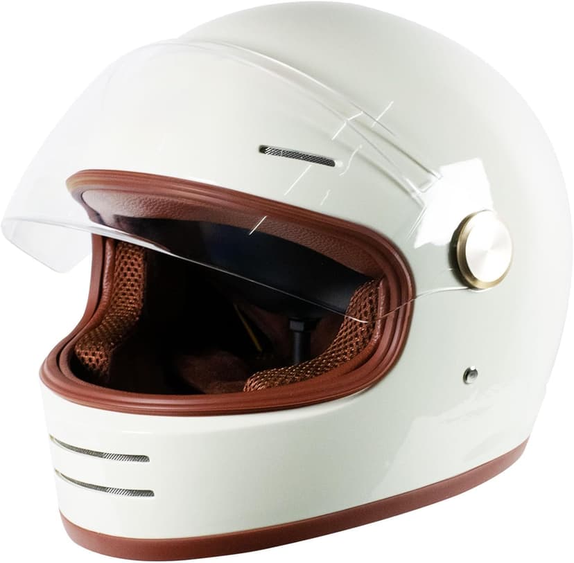 Retro Motorcycle Helmet for Adults?Vintage Full Face Helmet with Ventilation System, Waterproof Design for Motorcycle Riding