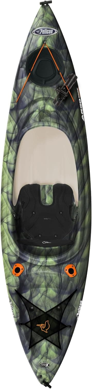 Pelican Argo 100X - Angler Sit in Fishing Kayak - Vapor Black Lime - Lightweight Stable - Ergoform™ Padded seat - 10 ft