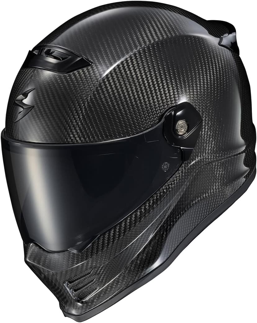 ScorpionEXO Covert FX Carbon Fiber Full Face Motorcycle Helmet Street Fighter Style - Bluetooth Ready Speaker Pockets DOT ECE Solid (Gloss Black - Medium)