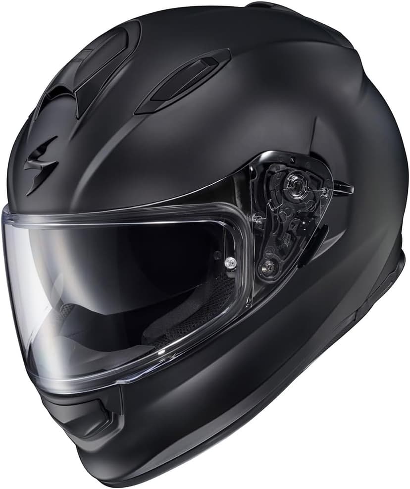 ScorpionEXO Ryzer Full Face Motorcycle Helmet with Pinlock Ready Shield with Integrated Speaker Pockets DOT ECE Approved Solid (Matte Black - X-Large)