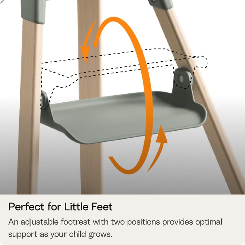 Stokke Clikk High Chair, White - All-in-One High Chair with Tray + Harness - Light, Durable & Travel Friendly - Ergonomic with Adjustable Features - Best for 6-36 Months or Up to 33 lbs