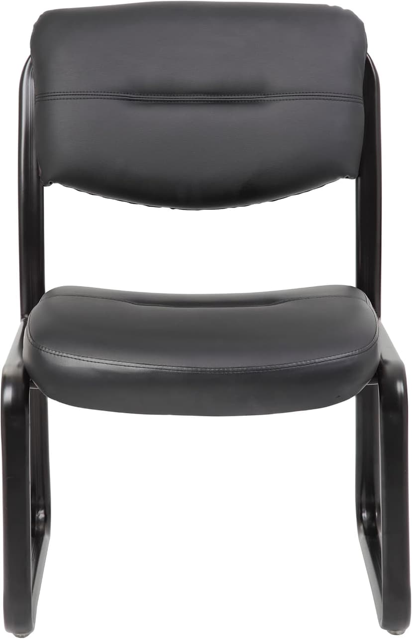 Boss Office Products B9539 Leather Sled Base Side Chair in Black, 250