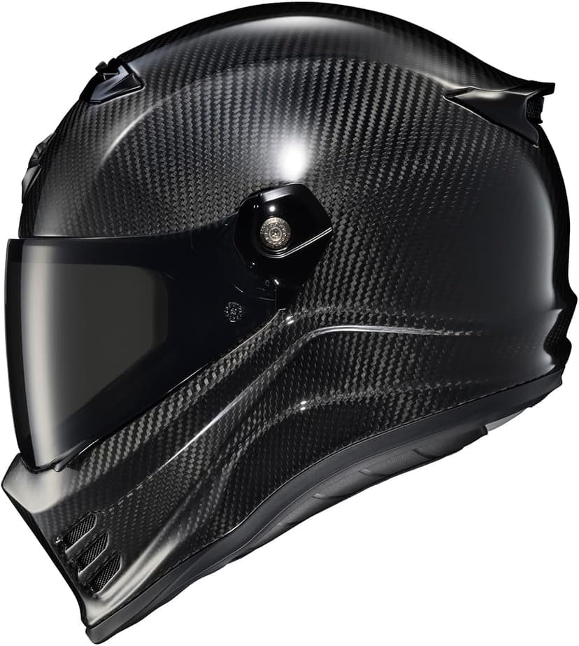 ScorpionEXO Covert FX Carbon Fiber Full Face Motorcycle Helmet Street Fighter Style - Bluetooth Ready Speaker Pockets DOT ECE Solid (Gloss Black - Medium)