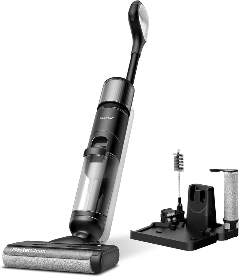 Ultenic Wet Dry Vacuum Cleaner, Cordless Vacuum Mop Combo with Self-Cleaning, 50min Runtime, Smart Mess Detection, Edge Cleaning, LED Display, 3-in-1 Floor Cleaner Machine for Hard Floor, AC1 Elite