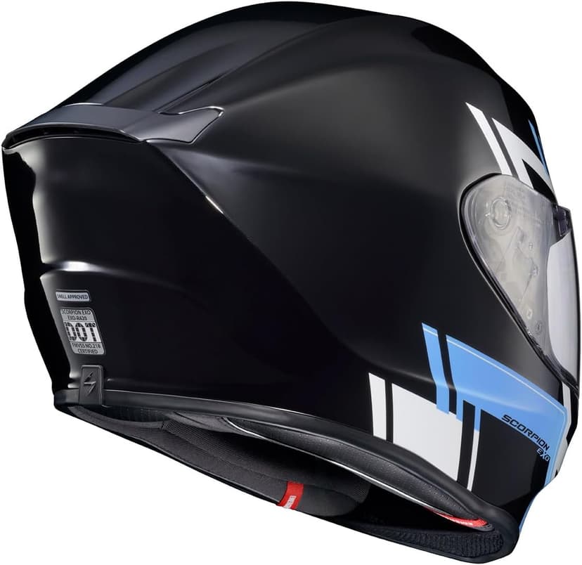 ScorpionEXO R420 Full Face Polycarbonate Street Motorcycle Helmet Comm Ready Speaker Pockets DOT Snell Approved Adult