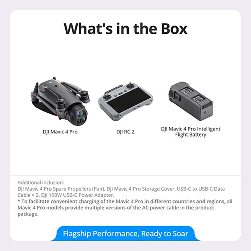 DJI Mavic 4 Pro Triple Camera Flagship Drone (w/DJI RC 2 Remote), 100MP 4/3 CMOS Hasselblad Camera With 6K/60fps HDR Video, 0.1-Lux Nightscape, Obstacle Sensing Bundle with Deco Gear Kit