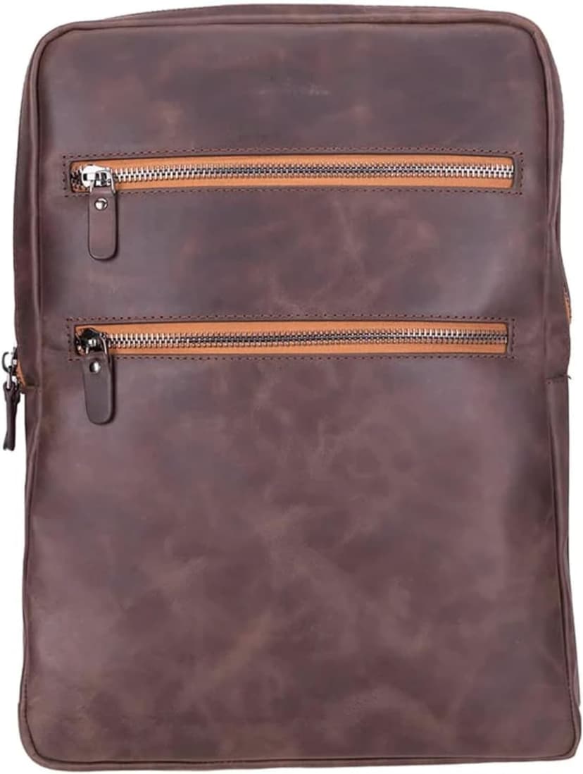 TORONATA Osceola Genuine Leather Laptop Backpack for Men & Women, Handmade Leather Backpack Fits 16 Inch Laptop (Dark Brown)