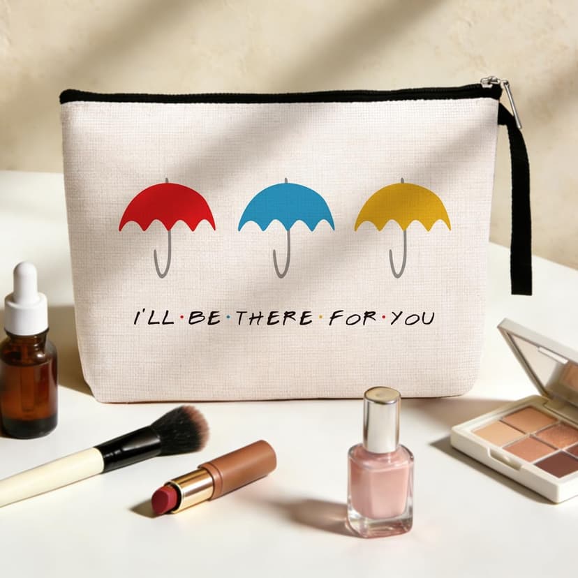 Friends TV Show Christmas Wedding Birthday Gift for Friend, BFF Sister - I'LL be There for YOU Friends Jztco Bestie Gifts for Women Makeup Bag, Friendship Gifts for Women B09NK25NXW