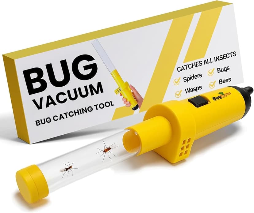 Sonic Technology BugBuster BB100 - Battery Operated Spider Catcher and Release Device, Spider Vacuum Catcher for Kids & Adult, Bug Catch and Release Tool for All Insects with Easy Switch- 14" Yellow