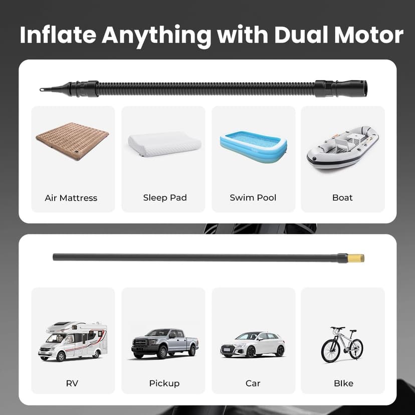 with 19200mAh for Heavy duty Vehicle, Car & Inflatables, 100% Duty Cycle & Dual Cylinder, Bike Pump with LED Backlight,Orange ETENWOLF VORTEX S6 Tire Inflator Portable Air Compressor, Cordless Air Pump B0CGLTPKBZ