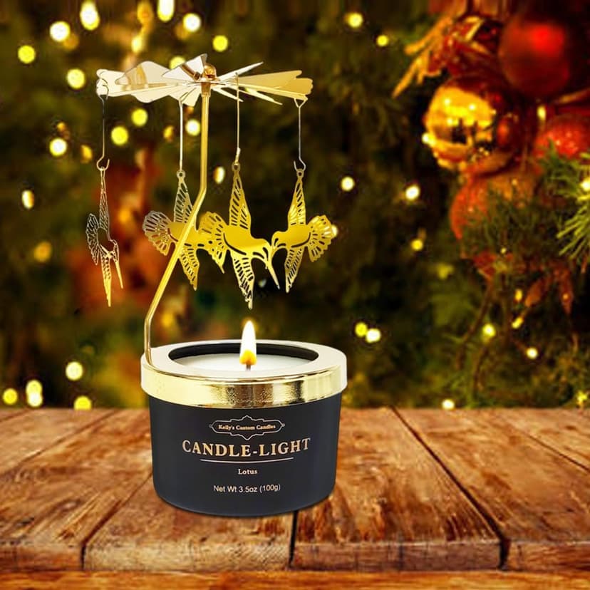 Kelly's Custom Candles Hummingbirds Gift for Women Her,Unique Birthday Candle Gifts for Sister and Wife,Anniversary,Rotating Scented Candle Gifts. B0CM3D53VW