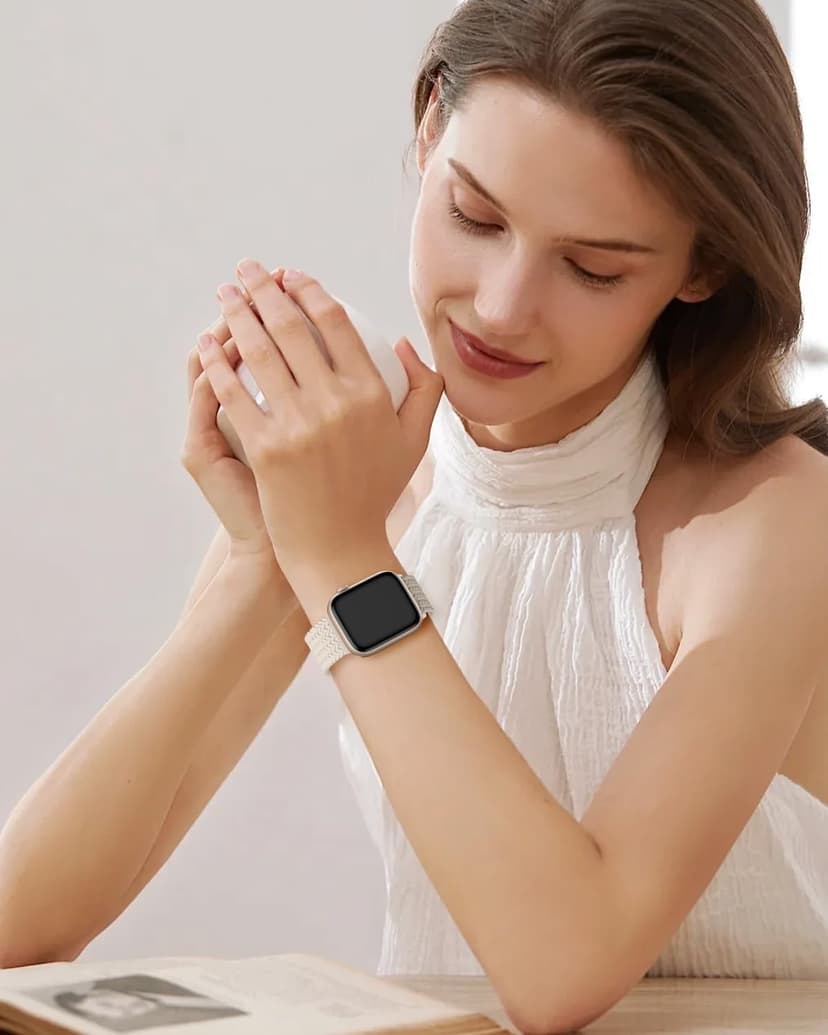 Braided Stretchy Band Compatible with Apple Watch Bands 38mm 40mm 41mm 42mm 44mm 45mm 46mm 49mm Women Men, Soft Nylon Solo Loop Magnetic Sport Strap for iWatch Series 11 10 9 8 7 6 5 4 3 2 1 SE Ultra