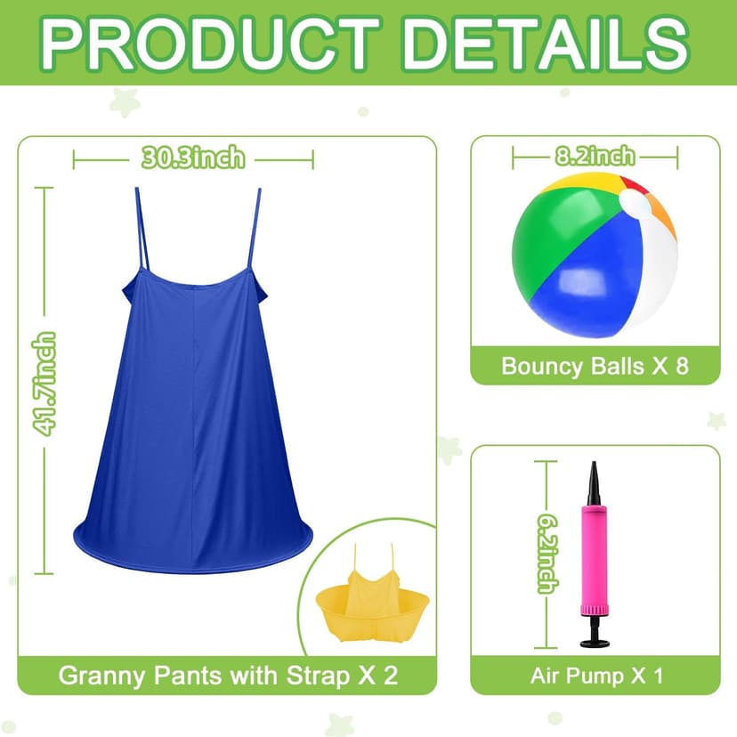 Granny Pants Yard Game Granny Pants Game with Strap Giant Yard Pant Toss Game Outdoor Party Game Granny Pants Outdoor Game with Bouncy Balls and Pump for Family Reunion Day Backyard Gatherings