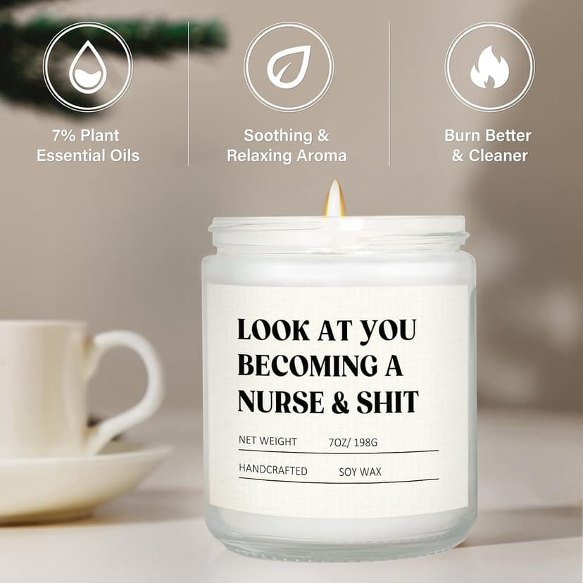 Cool Appreciation/Graduation/Birthday/LPN RN Gifts for Nurses, Nursing Student Gift, Future/New Grad, Nurses Week/Day Gifts Craftique Nurse Gifts for Women Men- Funny Nurse Candle, Nursing School B0DF7HN9CX
