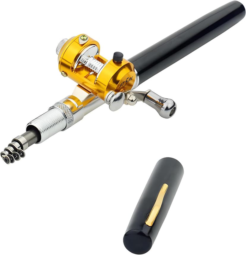 Portable Pocket Mini Pen Fishing Rod and Reel Combos, Small Telescopic 38inches Fishing Pole with Reel Line Bait Hook, for River, Lake, Ice Fishing Etc