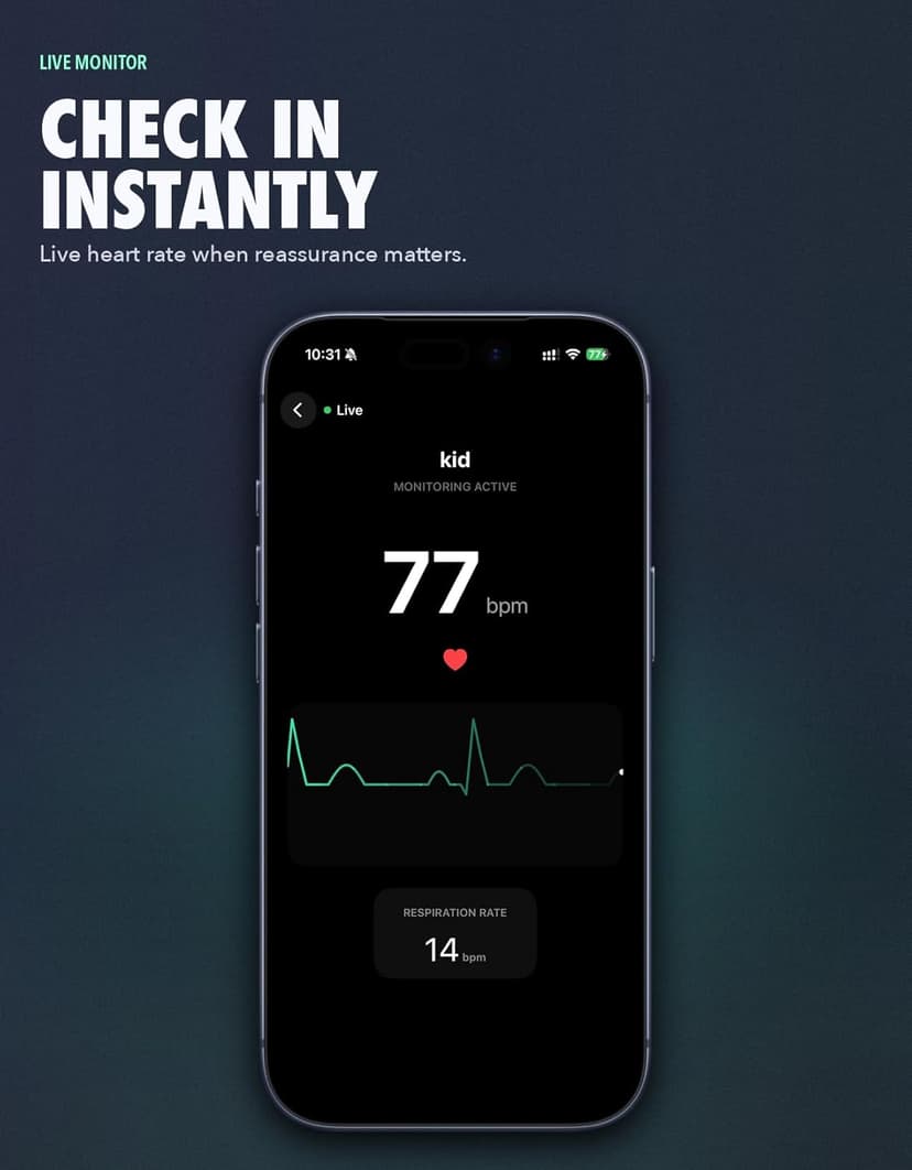 Non-Wearable Contactless Sleep Tracker & Sleep Monitor Device for Adults and Kids | No Subscription, Heart Rate, Breathing & Sleep Stage, Real-Time Monitoring, Smart Alarm