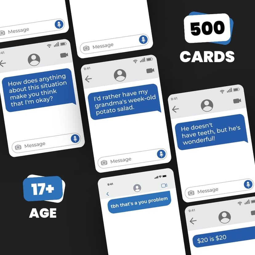 Viral Studios Left on Read - Hilarious Text Message Party Game for Adults | 500 Cards, Fast-Paced Group Fun for Game Nights, Parties, and College Hangouts | Card Set for Friends and Social Gatherings
