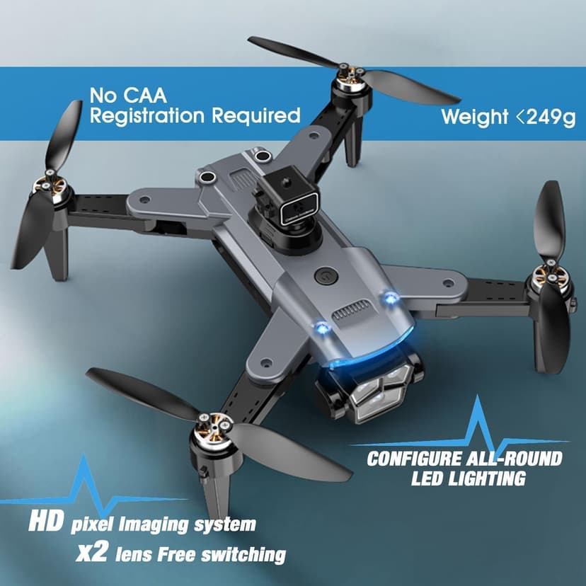 Drone with Camera for Beginners and Adults 4K, Foldable Remote Control Quadcopter, Altitude Hold, One Key Start, 3D Flips, 2 Batteries