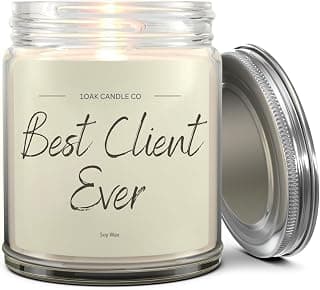 1OAK Client Candle - Appreciation Gifts for Clients - Thank You Client Gifts for Corporate Women, Men, Hairdresser, Lawyer, Realtor, Real Estate Agent, Paralegal, Attorneys - Vanilla Scented Candles B0BH8ZVMQL