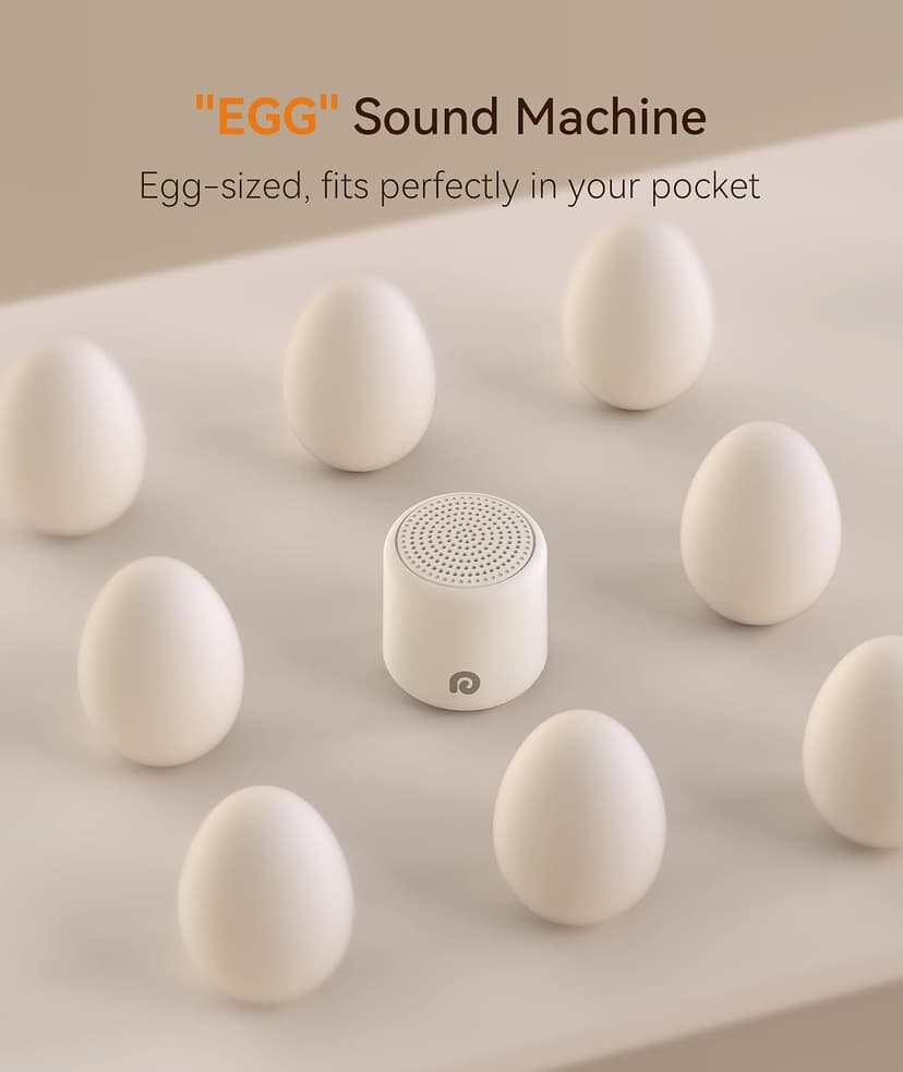 Egg-Sized, 16 Sounds, USB-C, Timer, Baby & Adults, Office Privacy, Gift Use Dreamegg Portable White Noise Machine, 1000mAh Battery, Travel Sleep, Cream B0D1K5JMDH