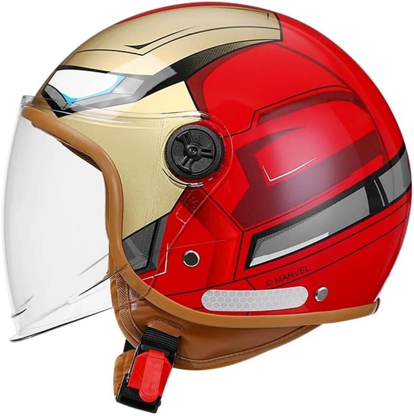 Youth & Kids Gift Retro Electric Motorcycle 3/4 Half Helmet,Toddler Cute 3/4 Open Face Motorcycle Half Helmet,DOT Approved,Boys Girls Go-Kart Dirt-Bike Street Scooter Vespa ATV Helmet