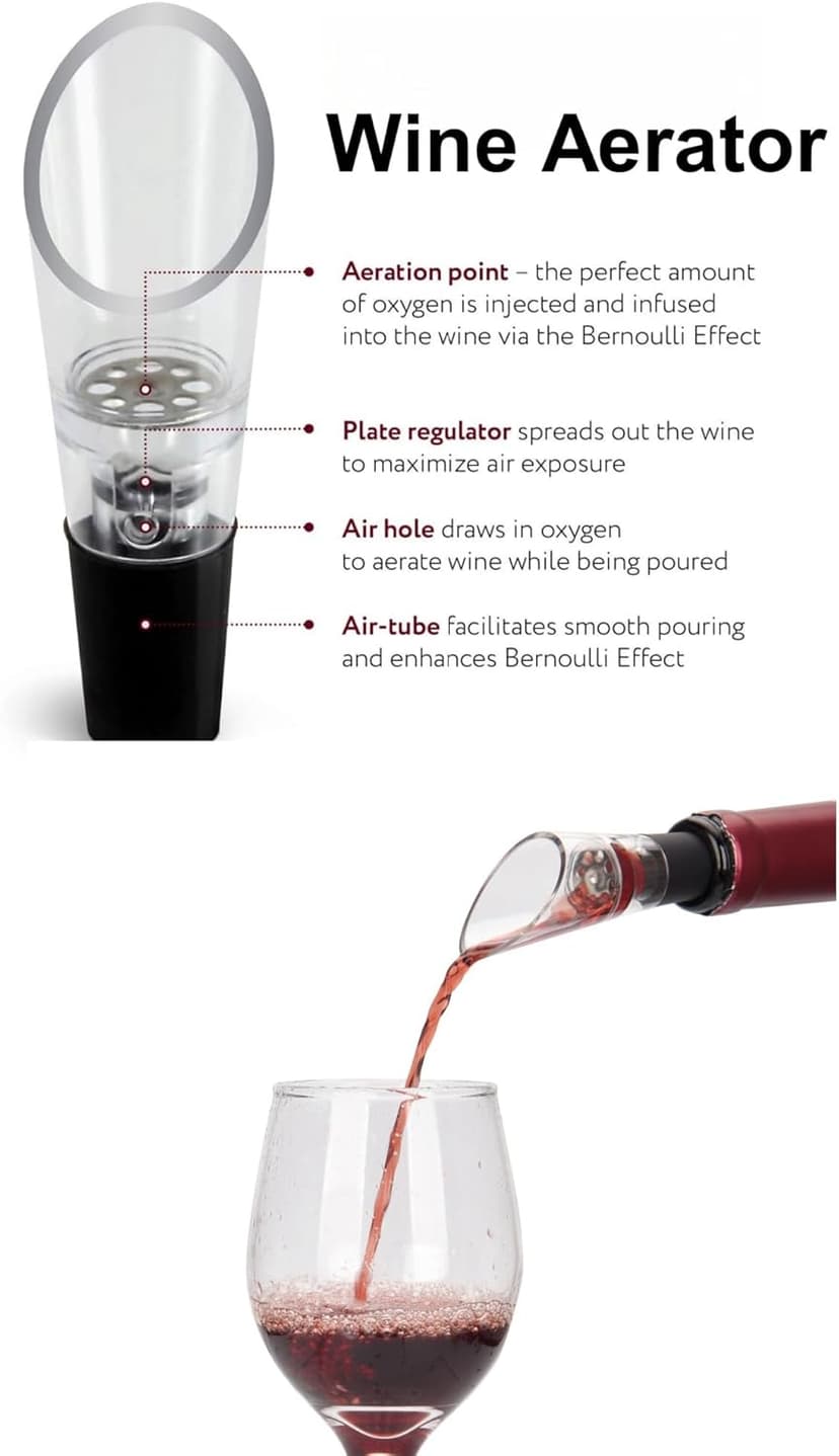 Electric Opener Set With Base, Accessories Including Rechargeable Corkscrew, Aerator, Stoppers and Foil Cutter - Perfect Gifts for Wine Lovers