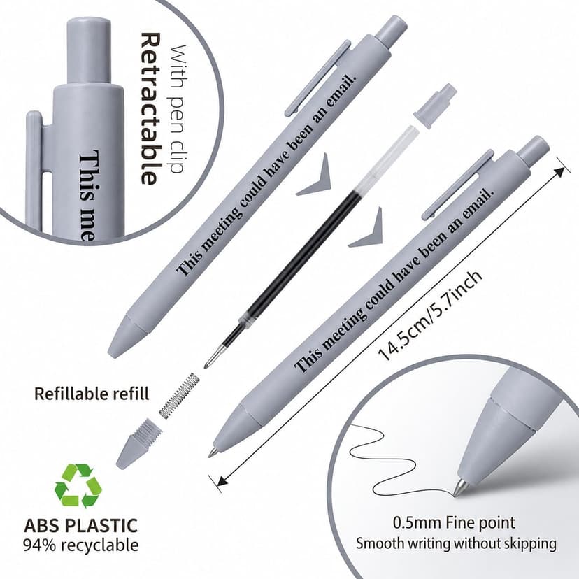Black Ink Pens with Sayings; Sarcastic Gifts and Funny Office Gifts for Coworkers on Birthdays, at Work or for Appreciation Funny Pens for Adults, 10 Pcs Sarcastic Pens and Coworker Gifts for Work B0GY5CH68Z