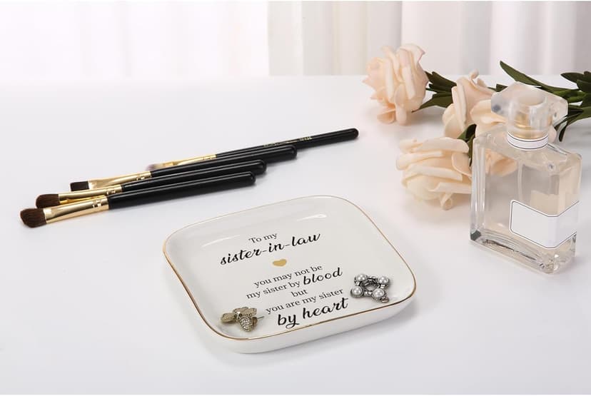 Scwhousi Ring Dish Jewelry Tray for Friend Mom Sister Maid of Honor,Birthday Mother's Day Christmas Gifts