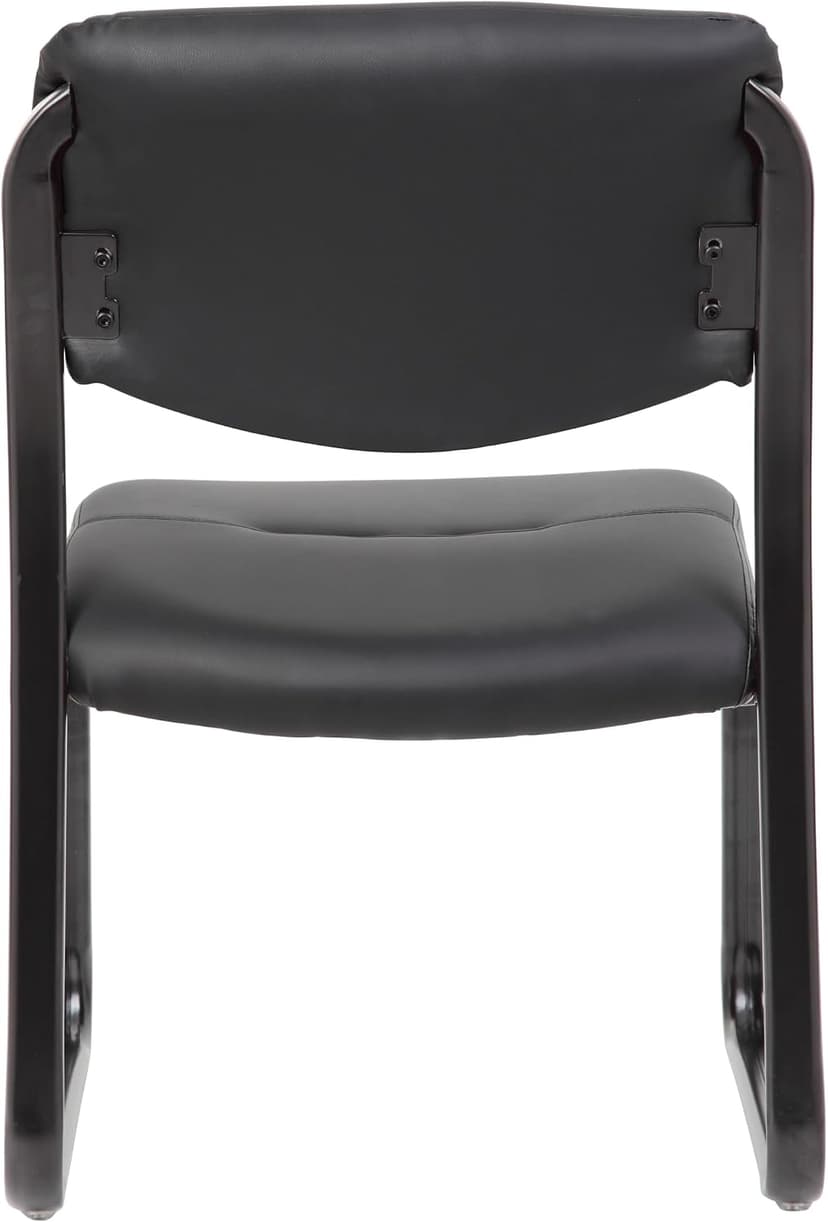 Boss Office Products B9539 Leather Sled Base Side Chair in Black, 250