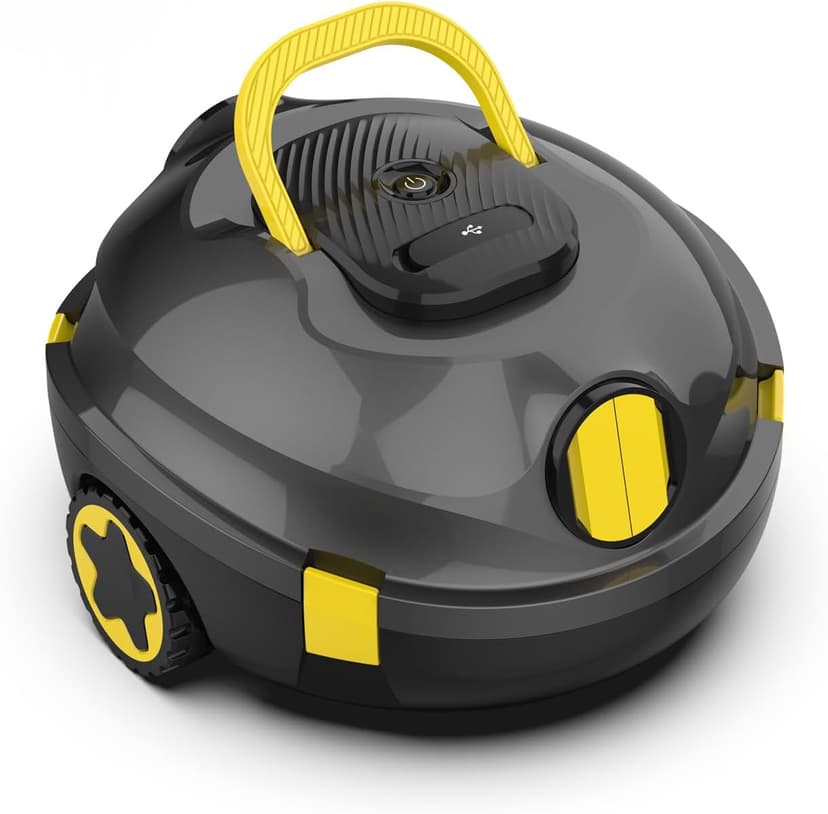 Robotic Pool Cleaner, Cordless Pool Vacuum for Above Ground & Inground Flat Pools with Dual Motors, 130 Min Runtime, Auto-Parking, Powerful Pool Vacuum Robot for Up to 1200 Sq.Ft (Black-Orange)