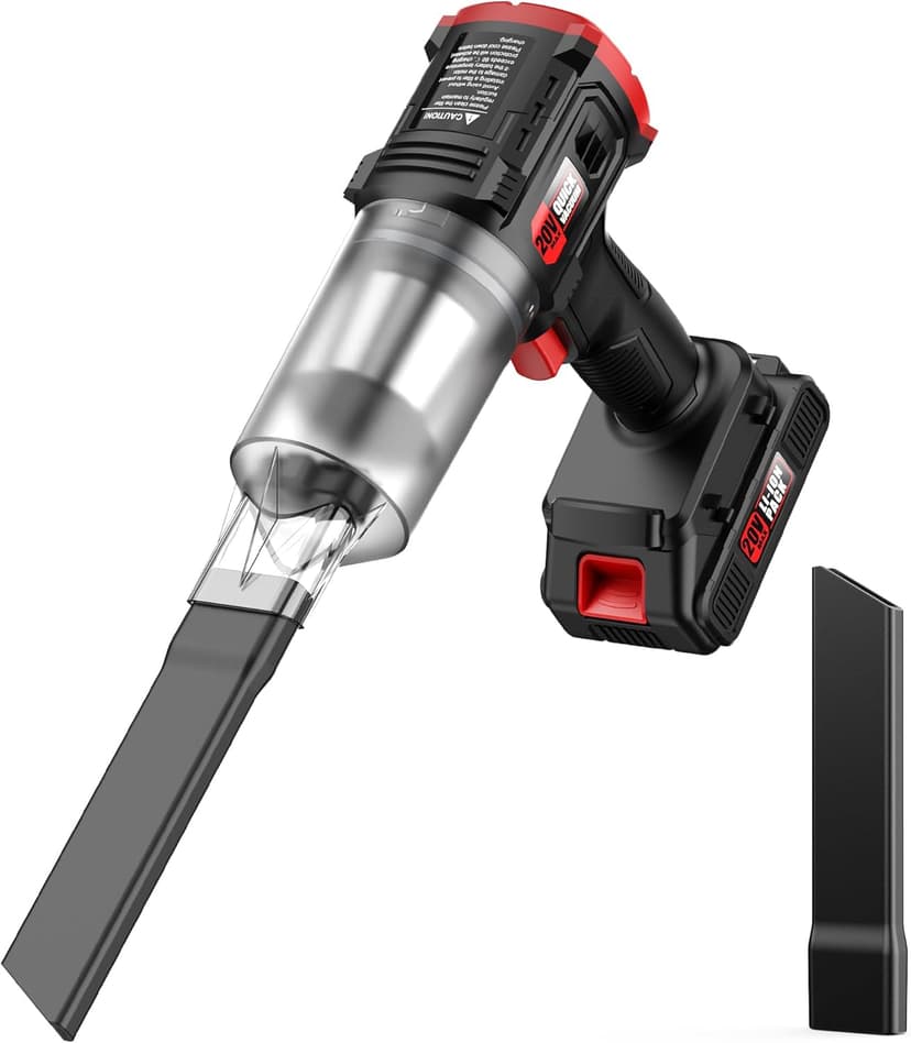 ONAVOT Handheld Vacuum Cleaner Cordless - 35000PA Strong Suction for Car & Home, Car Vacuum Portable Rechargeable Lightweight for Pet Hair with HEPA Filter, Quick Clean in Office/Desk/Couch (Red)