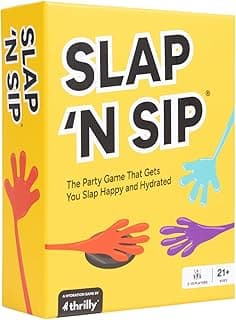 Slap N Sip A Hilarious Drinking Game with Sticky Hands, 200 Cards & A Sip Chip, Fast-Paced Adult Party Game for Game Nights, Funny Gift for Adults Ages 21+