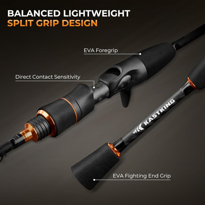 KastKing Zephyr Finesse Fishing Rods – BFS Baitcasting & Spinning Rods, IM6 Graphite, Extra Twin-Tip, 2pc & 3pc Travel Design, Ultra-Light Lure Casting, Stainless Steel Guides with Zirconium Rings
