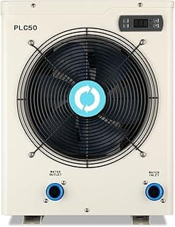 14000BTU Above Ground Pool Heater, Electric Swimming Pool Heat Pumps for Pools up to 4000 gallons, Fits 9/11/15 Foot Pool and Spas, 120V/60Hz, PLC50
