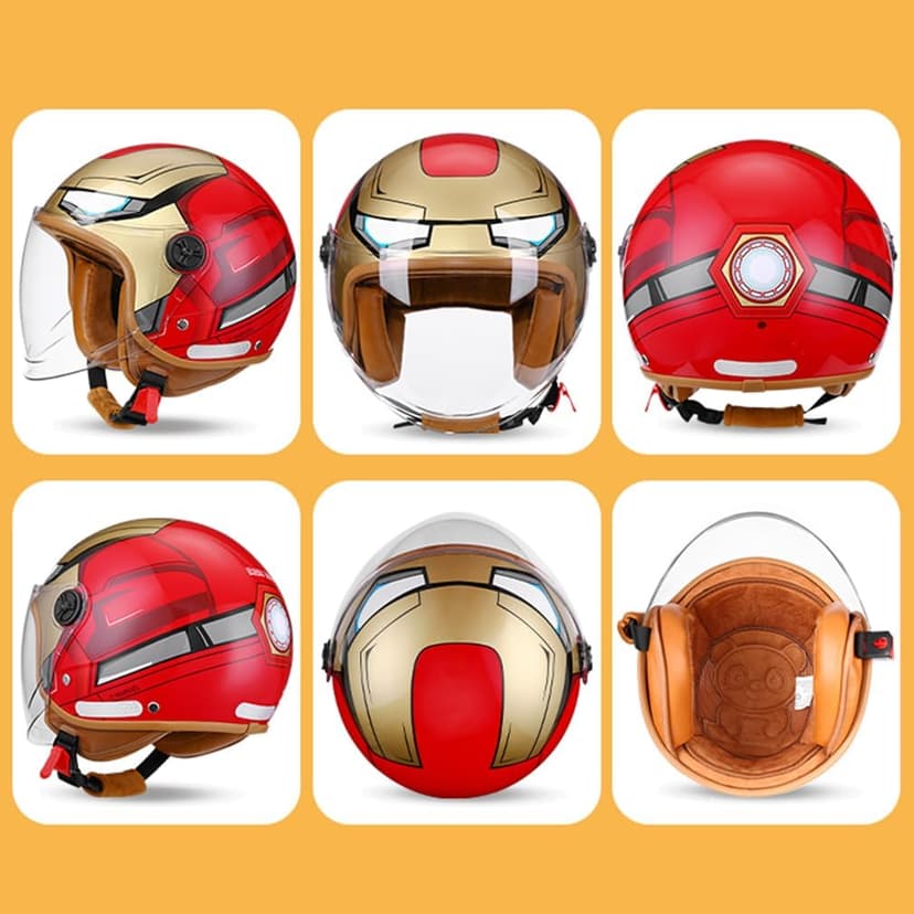Youth & Kids Gift Retro Electric Motorcycle 3/4 Half Helmet,Toddler Cute 3/4 Open Face Motorcycle Half Helmet,DOT Approved,Boys Girls Go-Kart Dirt-Bike Street Scooter Vespa ATV Helmet