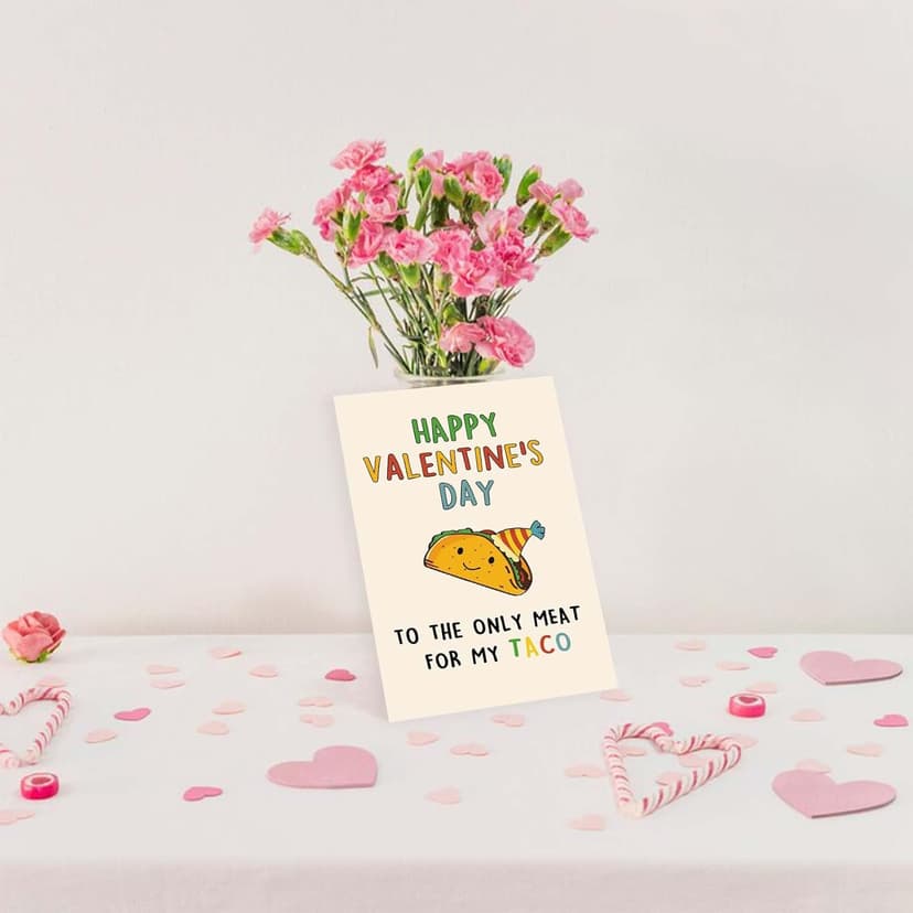 Lovely Taco Valentines Day Card for Him Her, Naughty Valentine's Day Gift for Husband Wife, Romantic Boyfriend Girlfriend Vday Card, To The Only Meat for My Taco