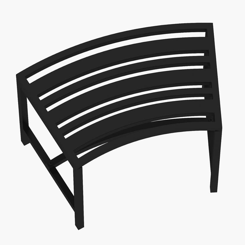 Timechee Metal Outdoor Curved Fire Pit Bench Set of 4, Fire Pit Seating Waterproof, Steel Backless Outside Tree Bench for Garden,Patio,Porch,Backyard,Heavy Duty Plant Holder, Style 3, Black