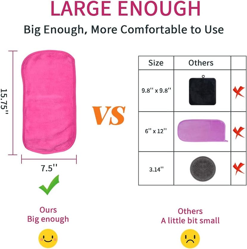 UWEME Makeup Remover Cloths 4 Count: Microfiber Reusable Fast Drying Washcloth, Face Towels for Women