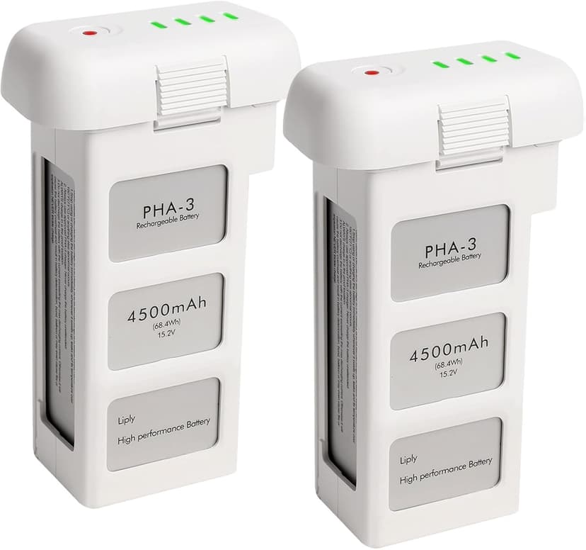 Phantom 3 Battery for DJI, 2 Pack 4500mAh-15.2V Intelligent Flight Battery for DJI Phantom 3/3 Pro/3 Advanced/3 4K/3 SE Drone Replacement