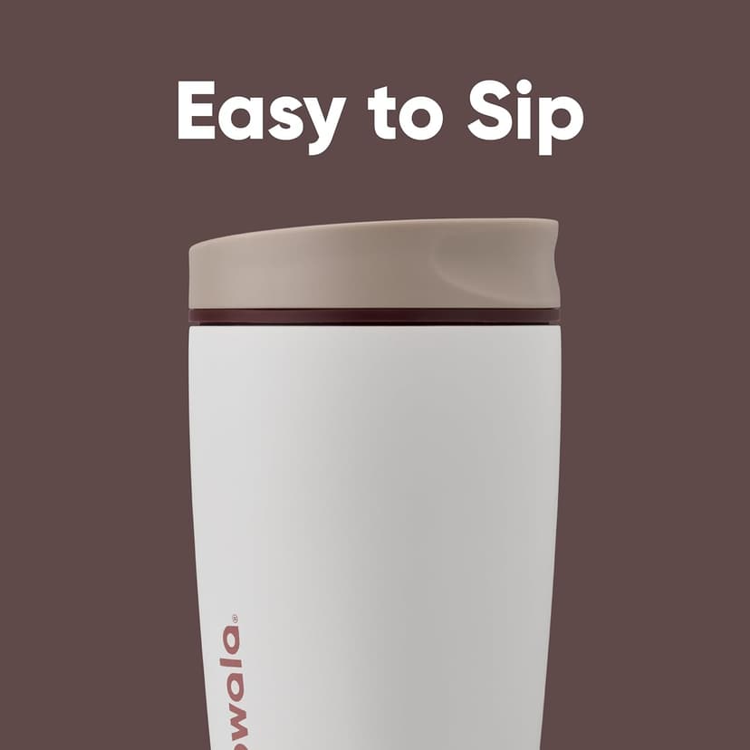 Owala SmoothSip Slider Insulated Stainless Steel Coffee Tumbler, Reusable Iced Coffee Cup, Hot Coffee Travel Mug, BPA Free 12 oz, Vanilla Bean B0DF472VMZ