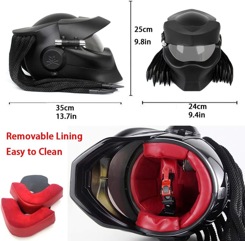 Robot Motorcycle Helmet,Revealable Lens Motorcycle Full Face Helmet,DOT Safety Standards,Adult Unisex, Suitable for All Seasons