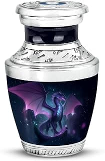 Blue Cremation Urns, Mini Urn, Burial Urn for Men Ashes, Urn for Women Dragon Urn, 3 Inch Memorial Urn for MoM, Small Funeral Urns for Human Ashes B0FFZCN1G6