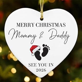 NewEleven Pregnancy Announcement Gifts for Husband Wife Family, Gender Reveal Gifts, Pregnancy Gift for Expecting Mom, for New Mom, New Dad, New Parents - Ornament