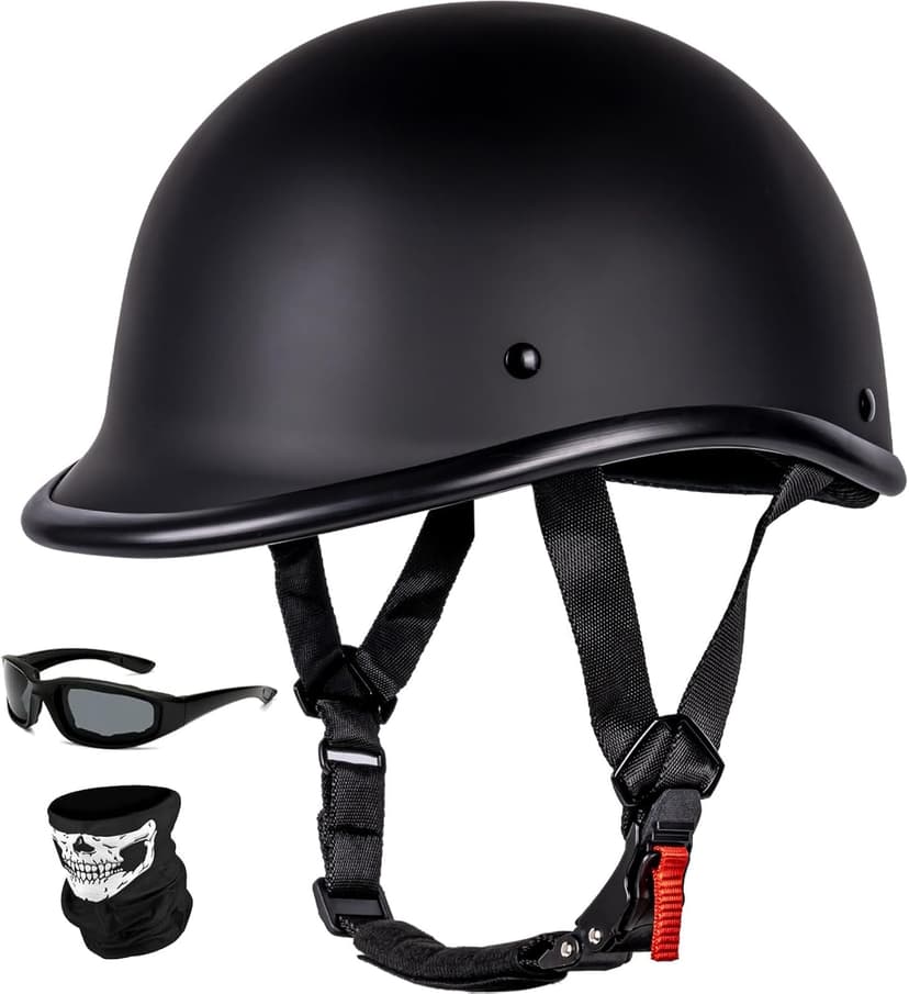 Yesmotor Vintage Motorcycle Half Helmet - Lightweight Low Profile Open-Face Half-Face Helmet – DOT Approved